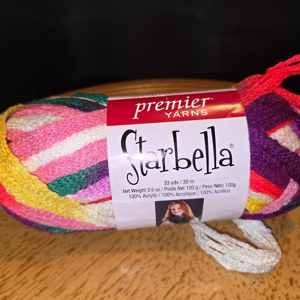 Premier Yarns Starbella Ruffle Yarn Multicolor Parrot 3.5 oz 33 Yds Acrylic NEW